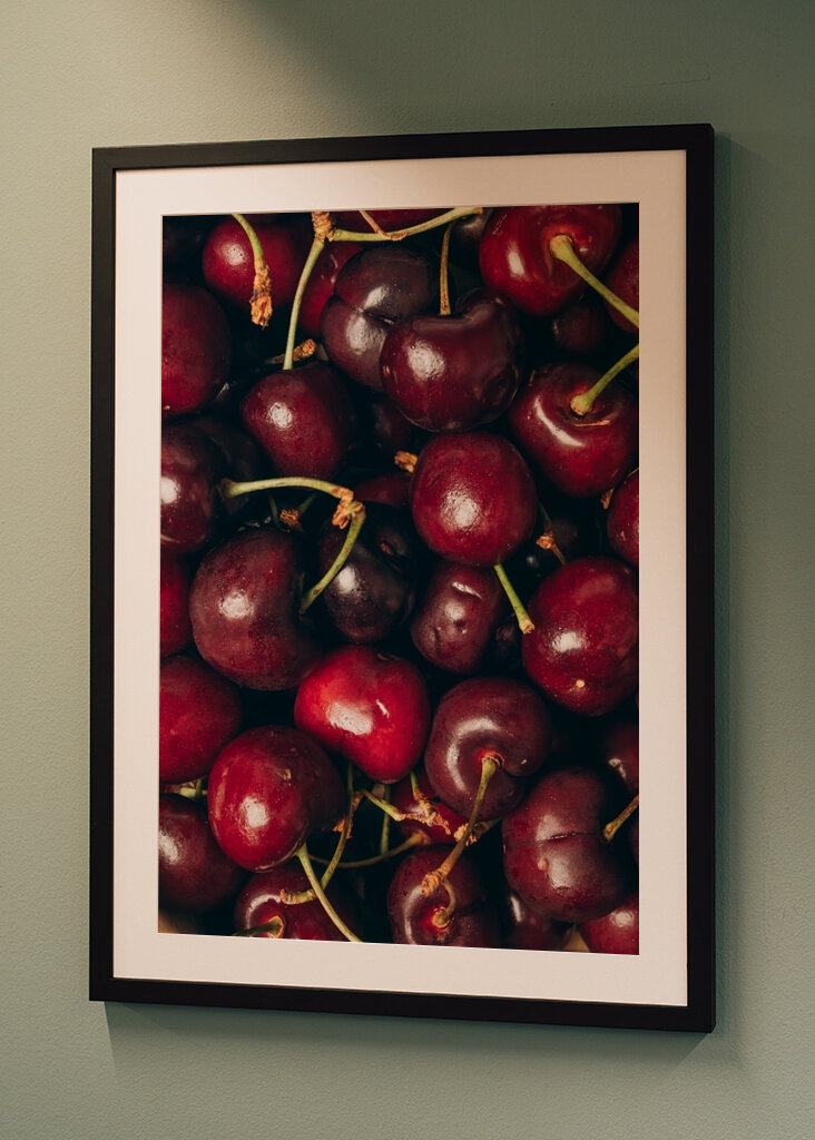 Świeże dojrzałe wiśnie