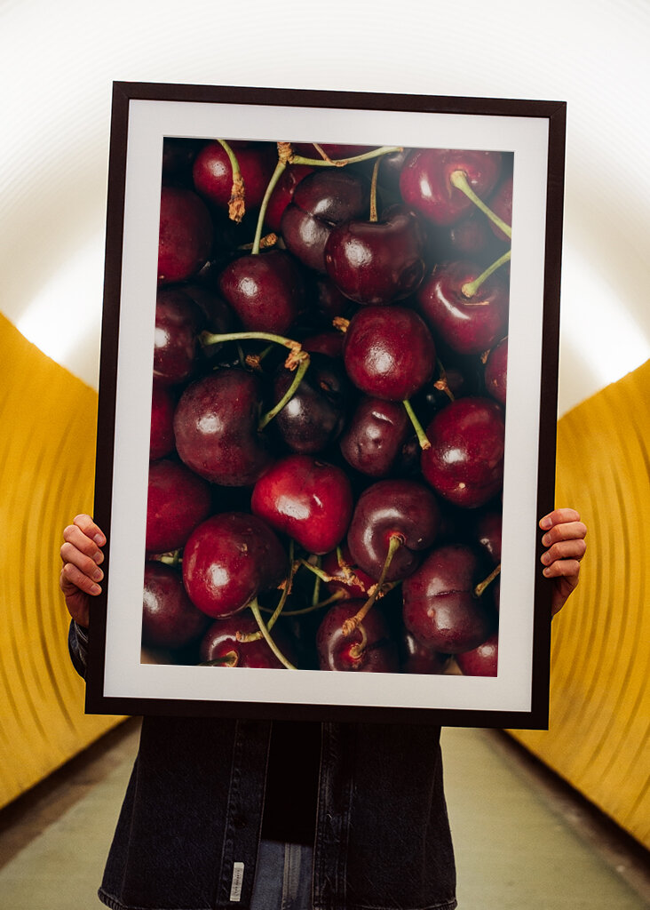 Świeże dojrzałe wiśnie