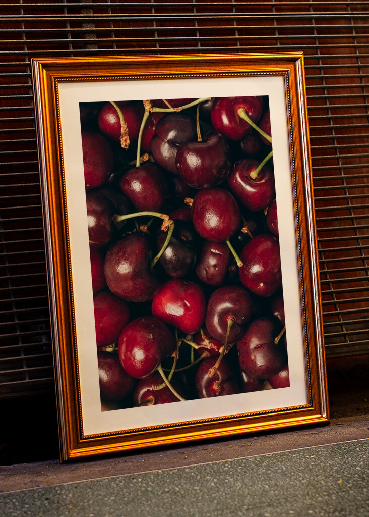 Świeże dojrzałe wiśnie