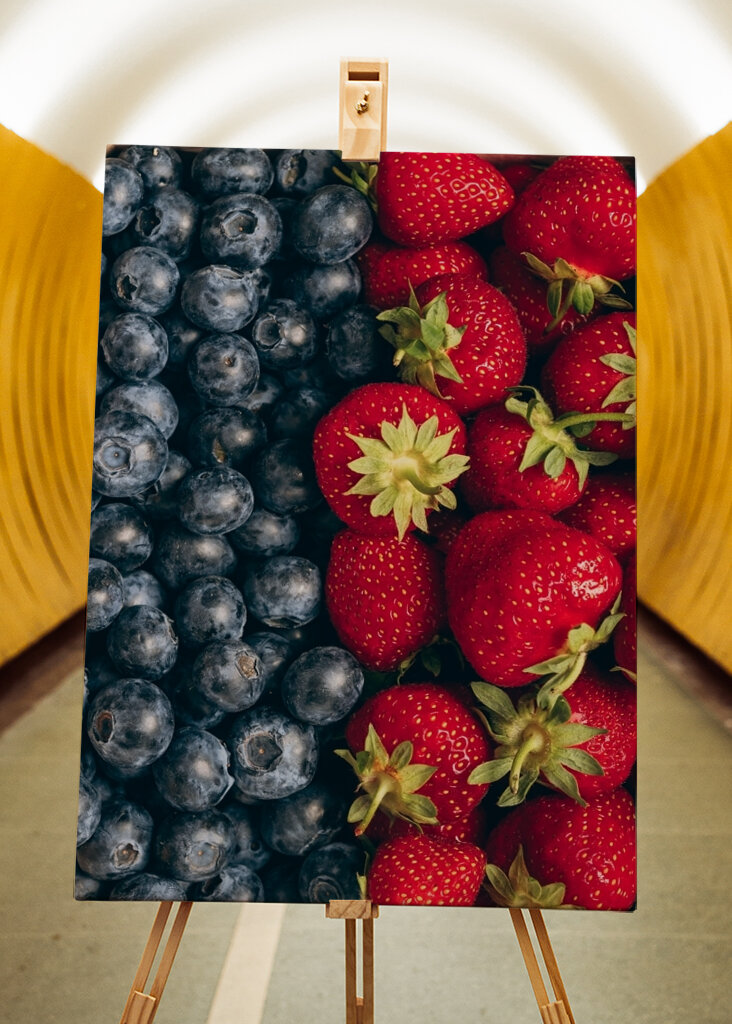 Blueberries and strawberries