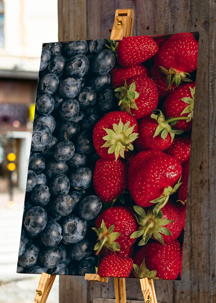 Blueberries and strawberries