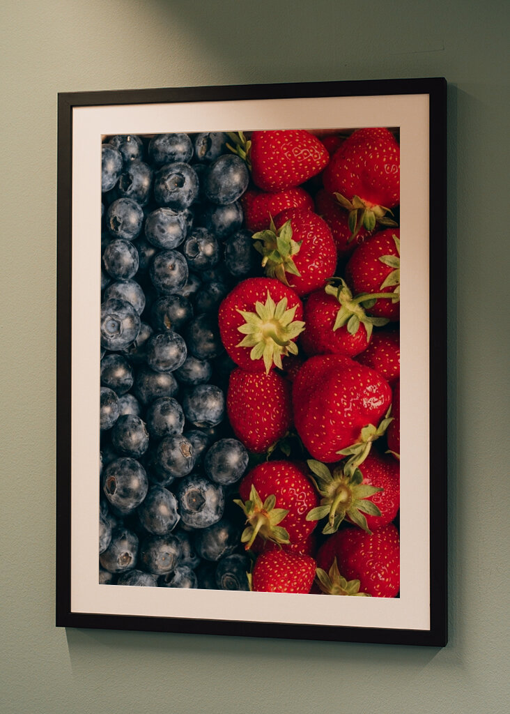 Blueberries and strawberries