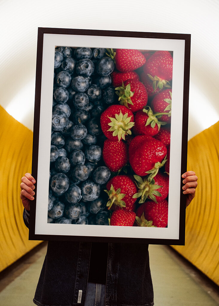 Blueberries and strawberries