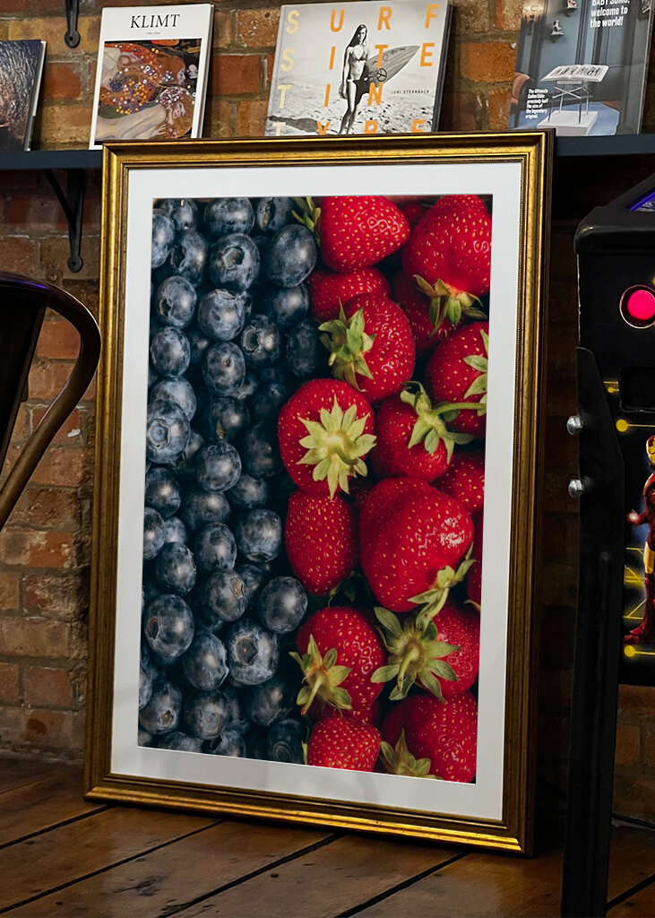 Blueberries and strawberries