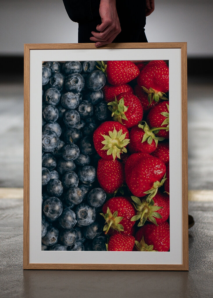 Blueberries and strawberries