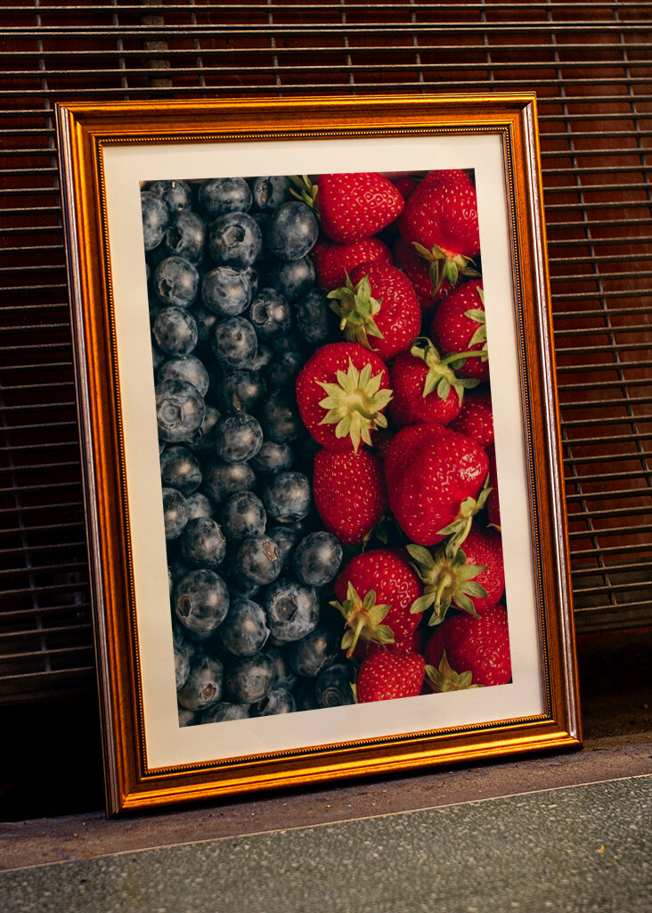 Blueberries and strawberries