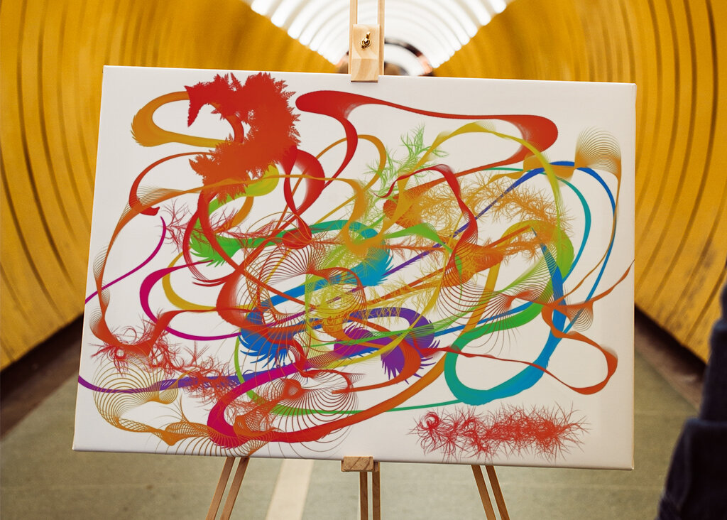 Abstraktes Linienspiel