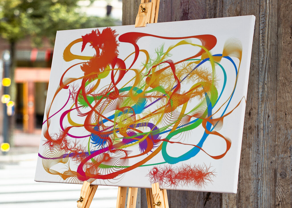 Abstraktes Linienspiel