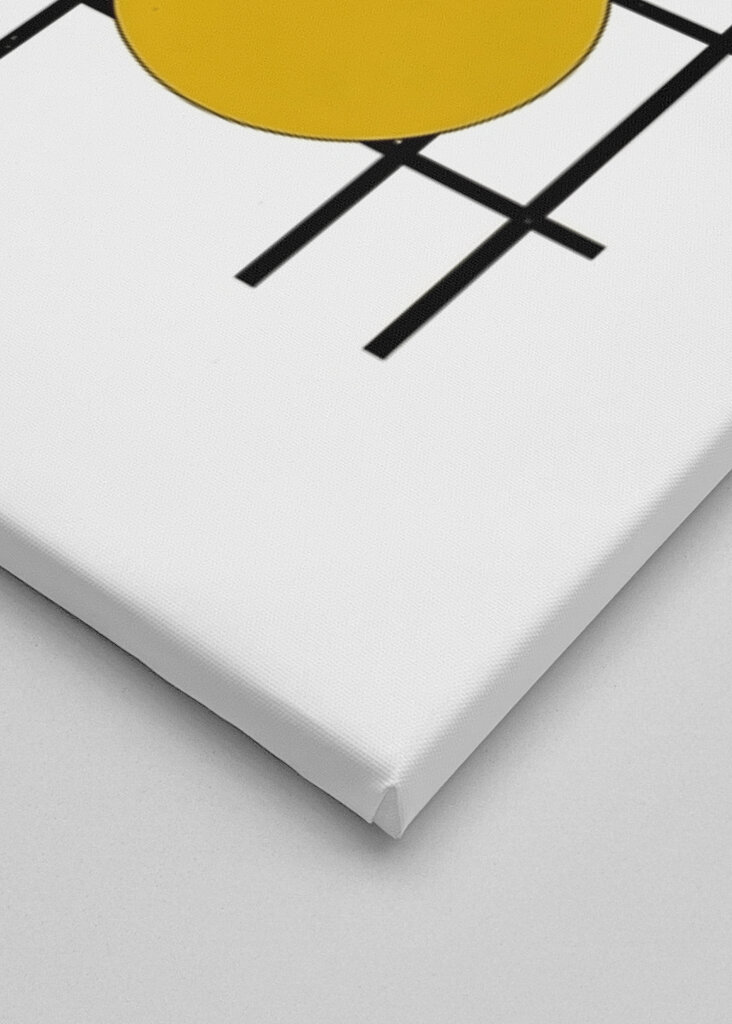 Geometrická hra v modré a žluté barvě