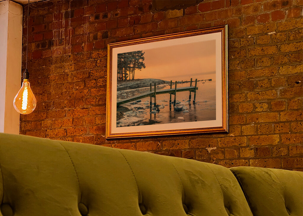 Tramonto invernale nel mare ghiacciato