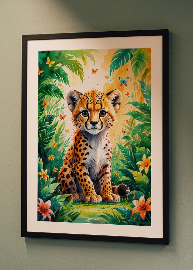 Bebé guepardo en la selva