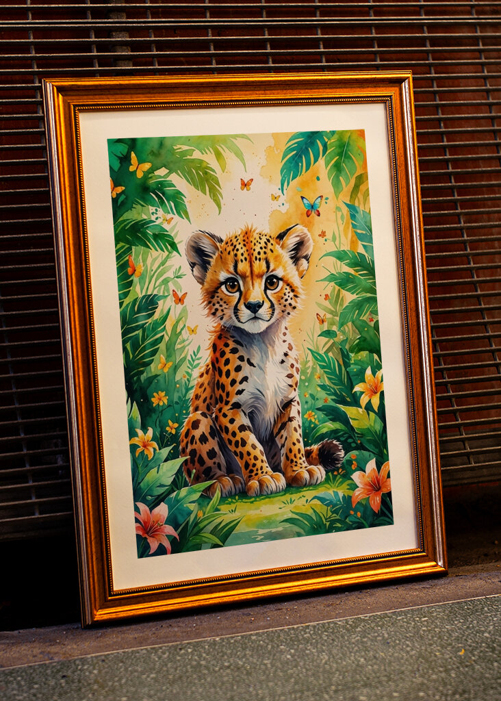 Bebé guepardo en la selva