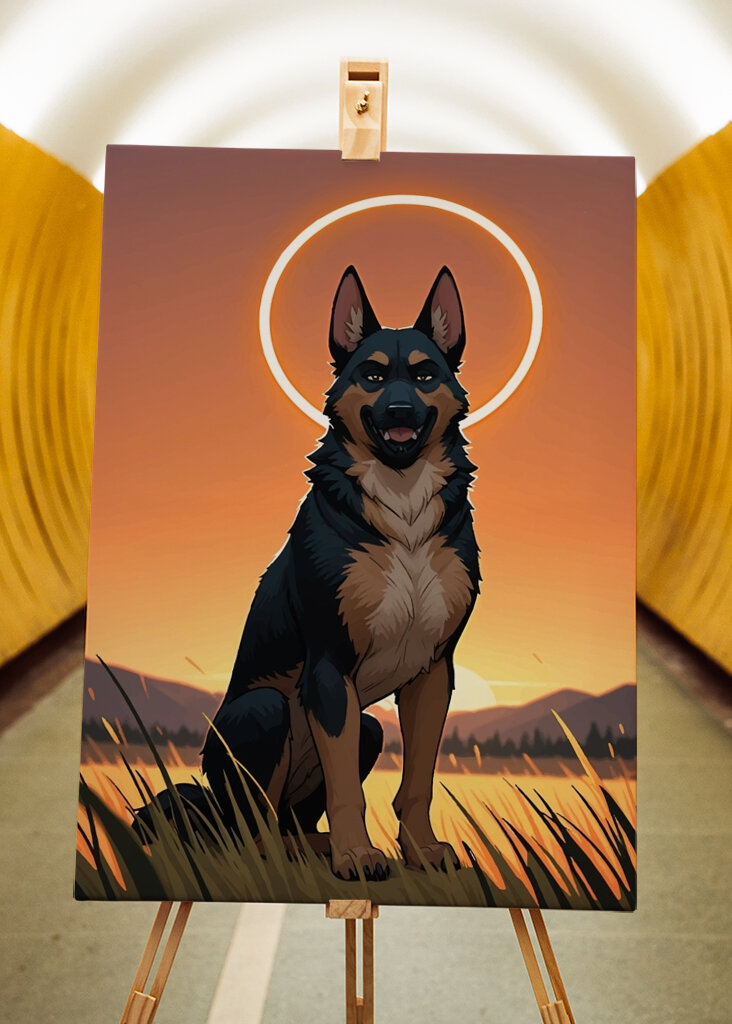 Duitse herder hond schilderen
