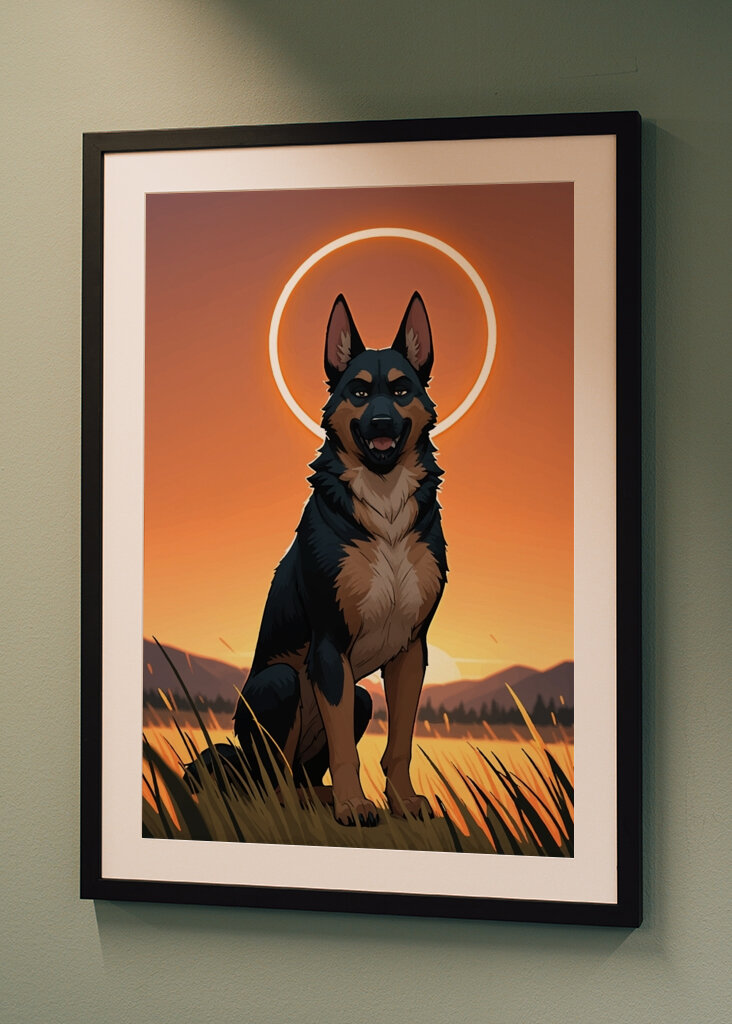 Duitse herder hond schilderen