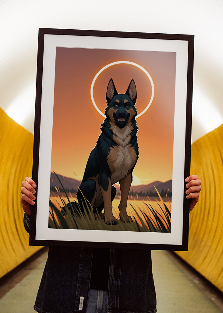 Duitse herder hond schilderen