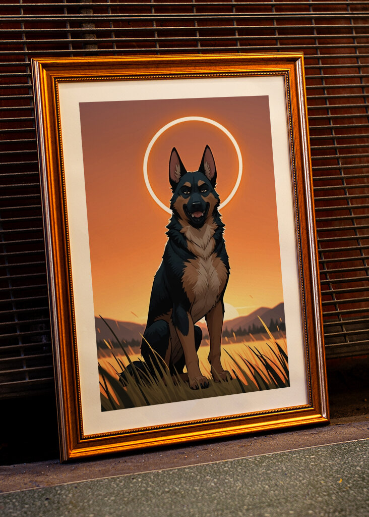 Duitse herder hond schilderen