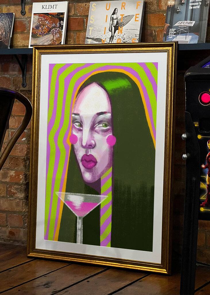 Woman with glass of wine