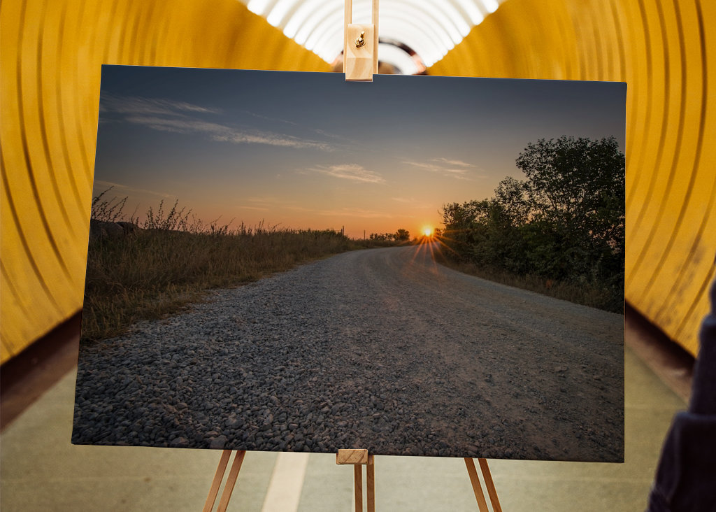 Sunrise at the end of the road