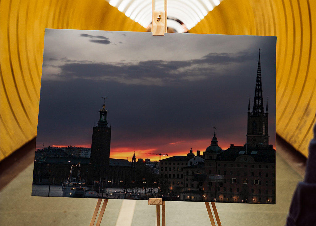 Bunter Himmel über der Stadt