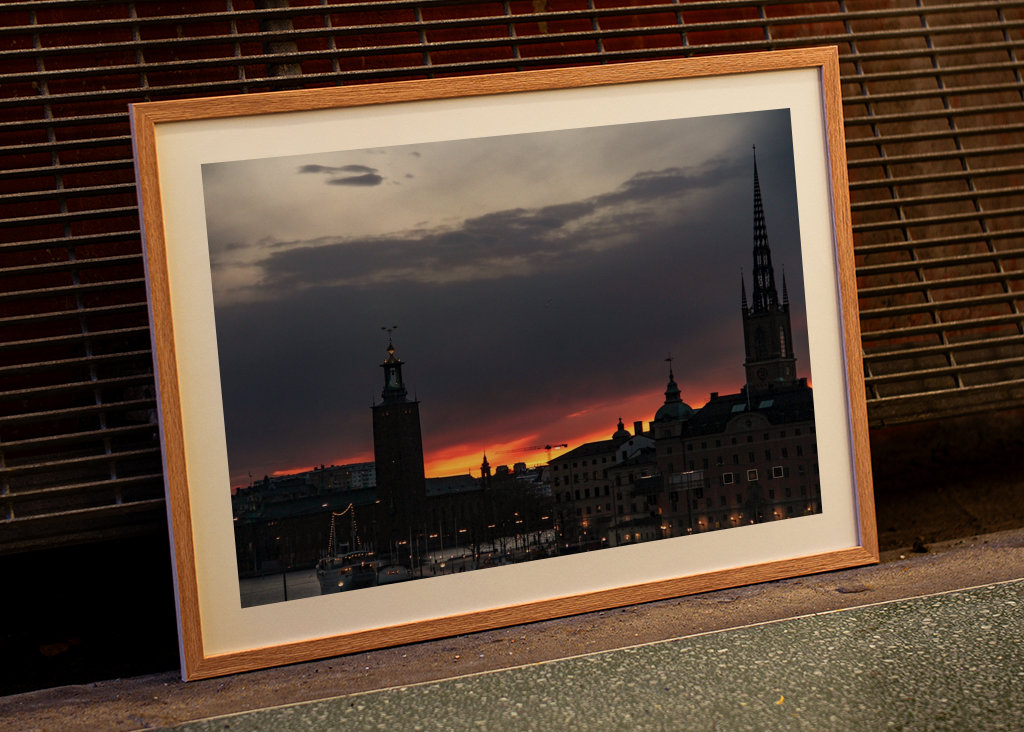 Bunter Himmel über der Stadt