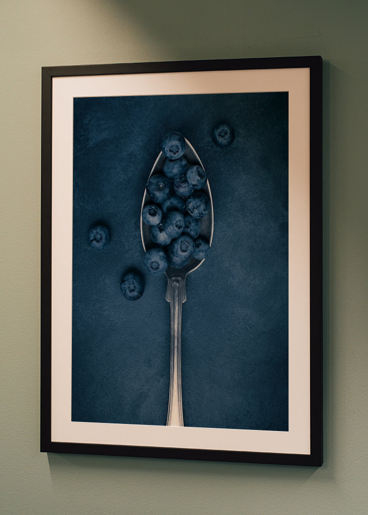 A spoonful of blueberries