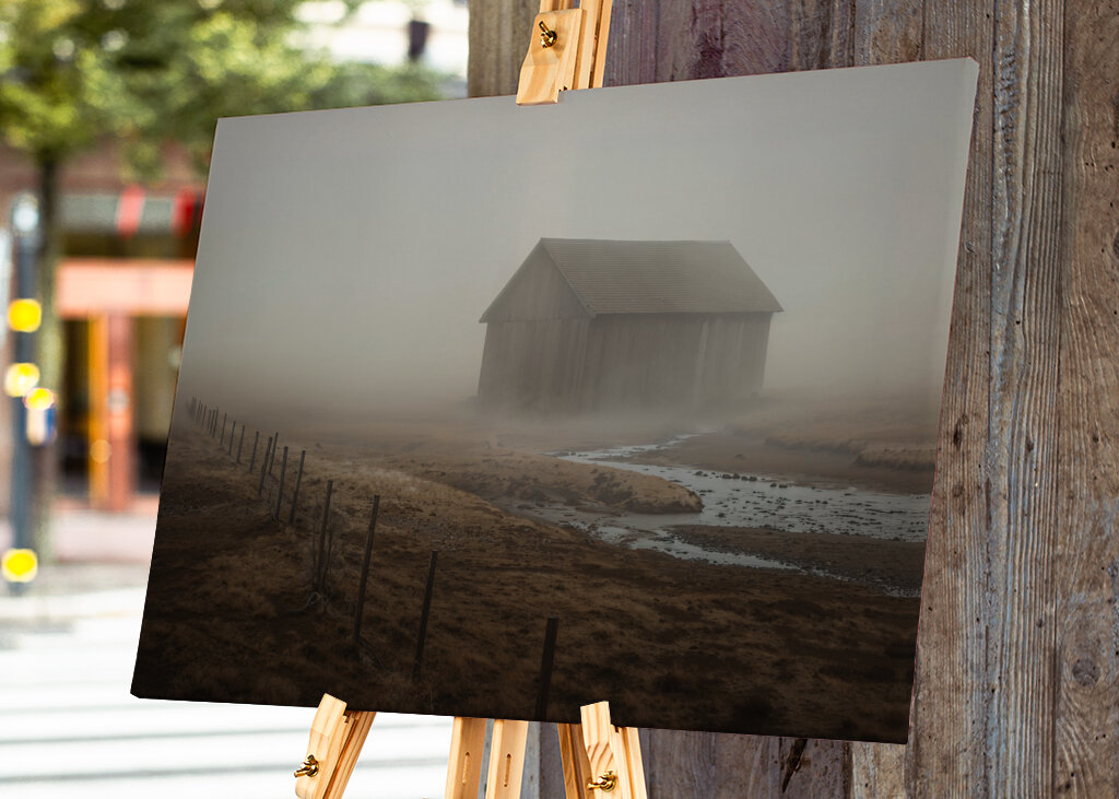 Foggy Barn in The Faroe Island