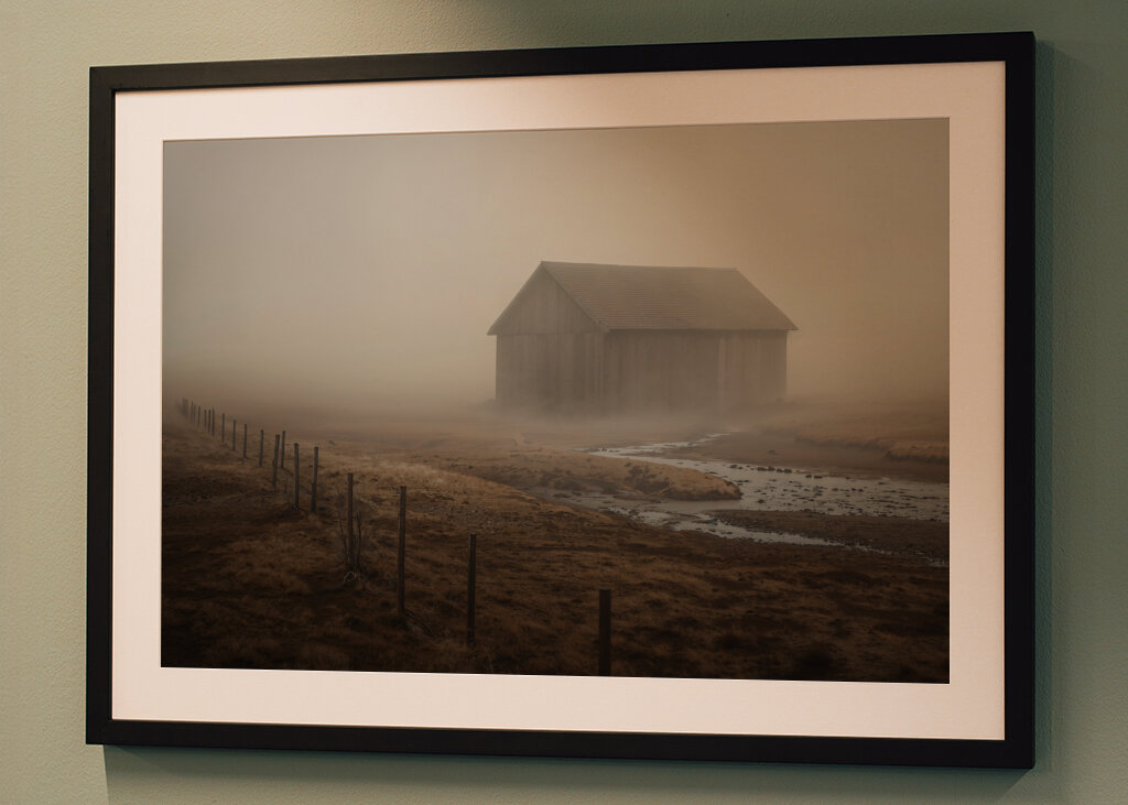 Foggy Barn in The Faroe Island
