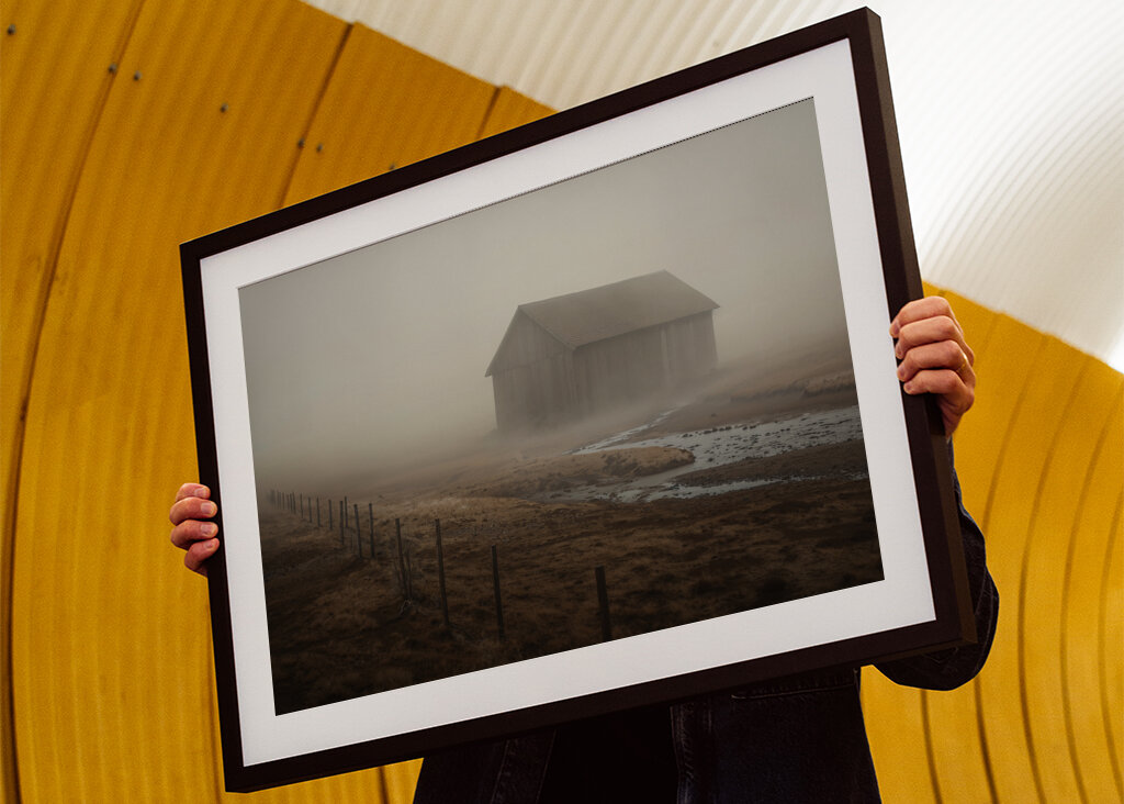 Foggy Barn in The Faroe Island