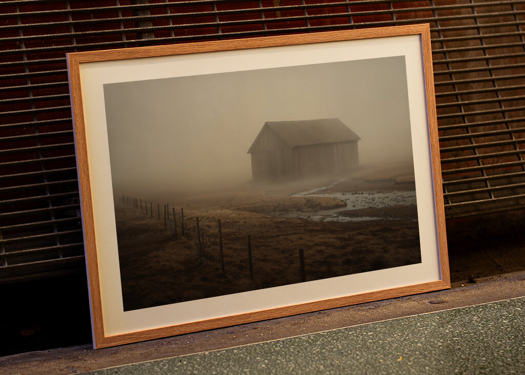 Foggy Barn in The Faroe Island