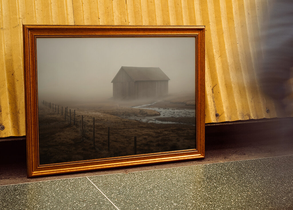Foggy Barn in The Faroe Island