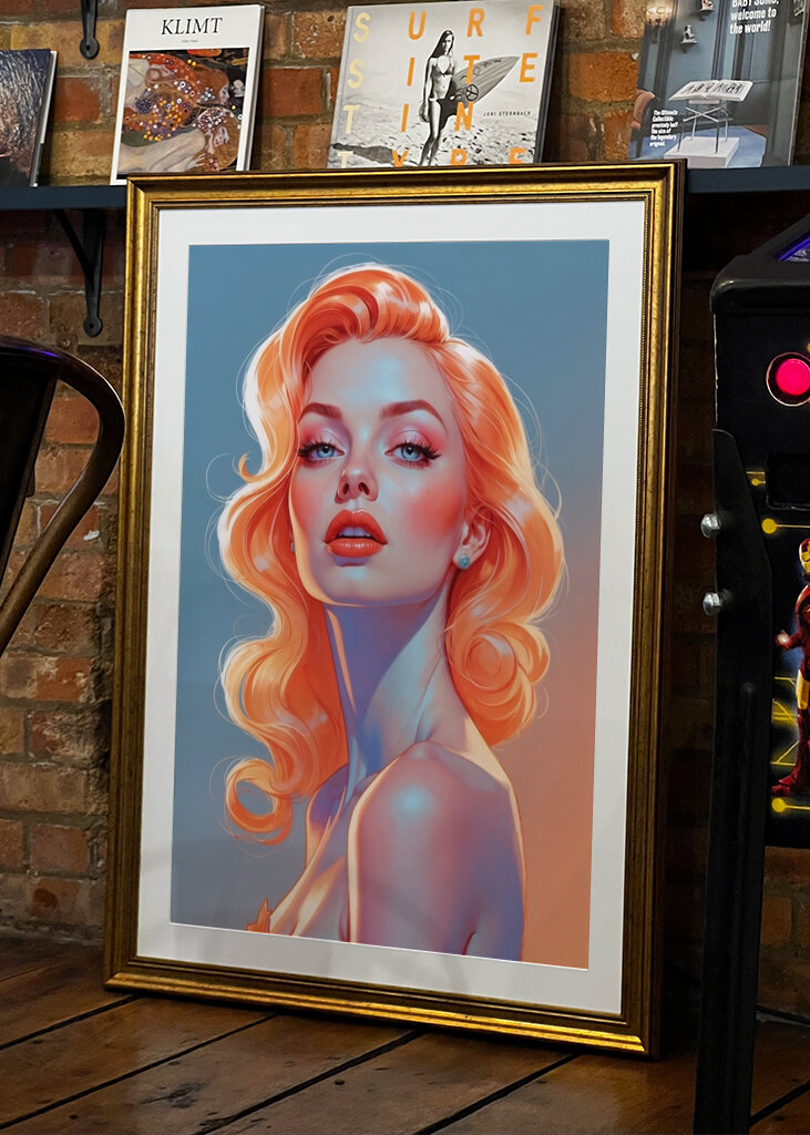 Roodharige pin-up portret 