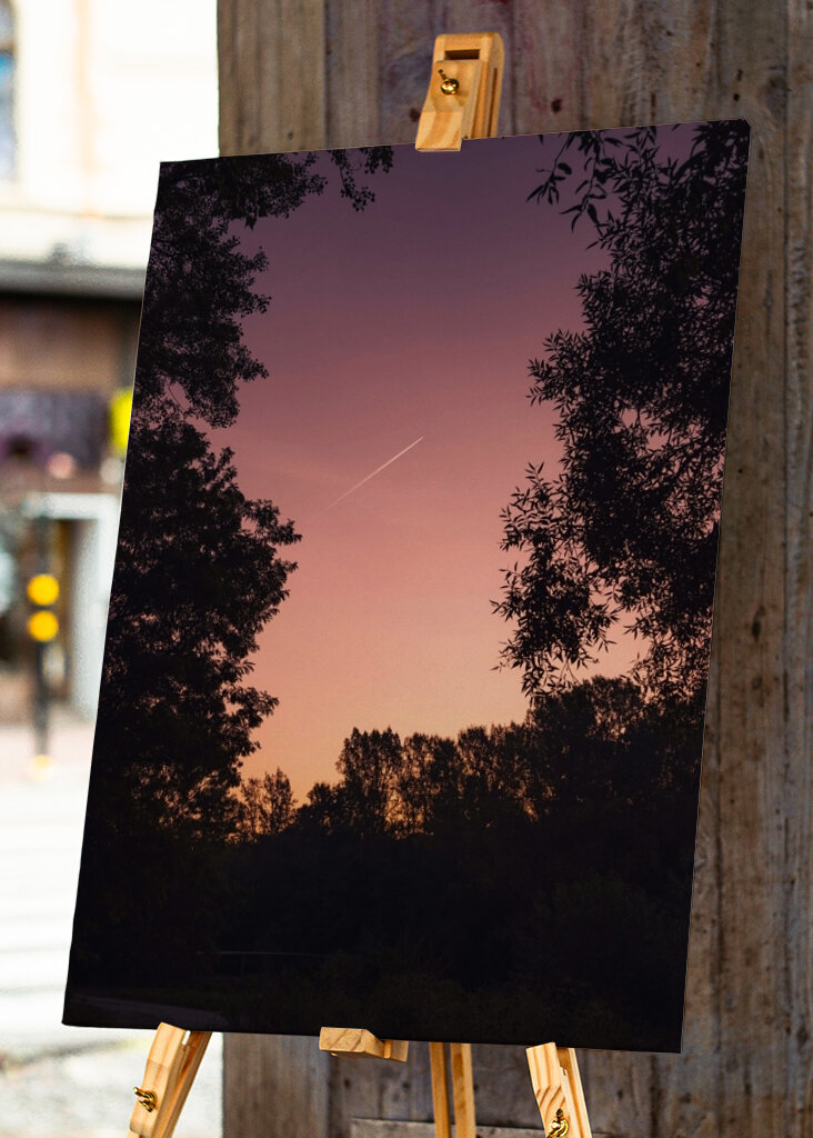 Avion dans l’ambiance du soir