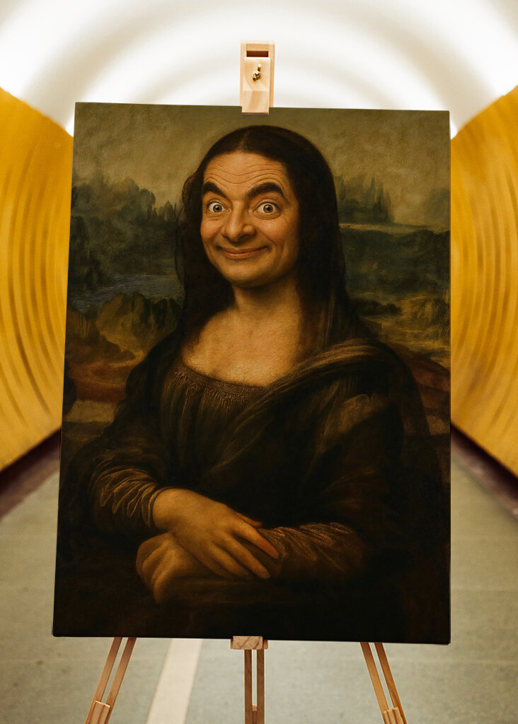 Mr. Bean as Mona Lisa Art