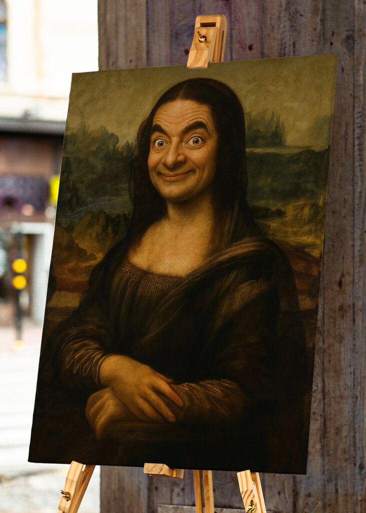 Mr. Bean as Mona Lisa Art
