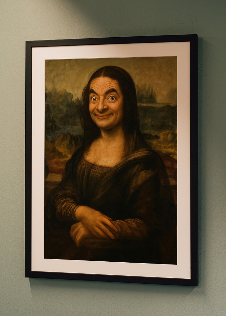 Mr. Bean as Mona Lisa Art
