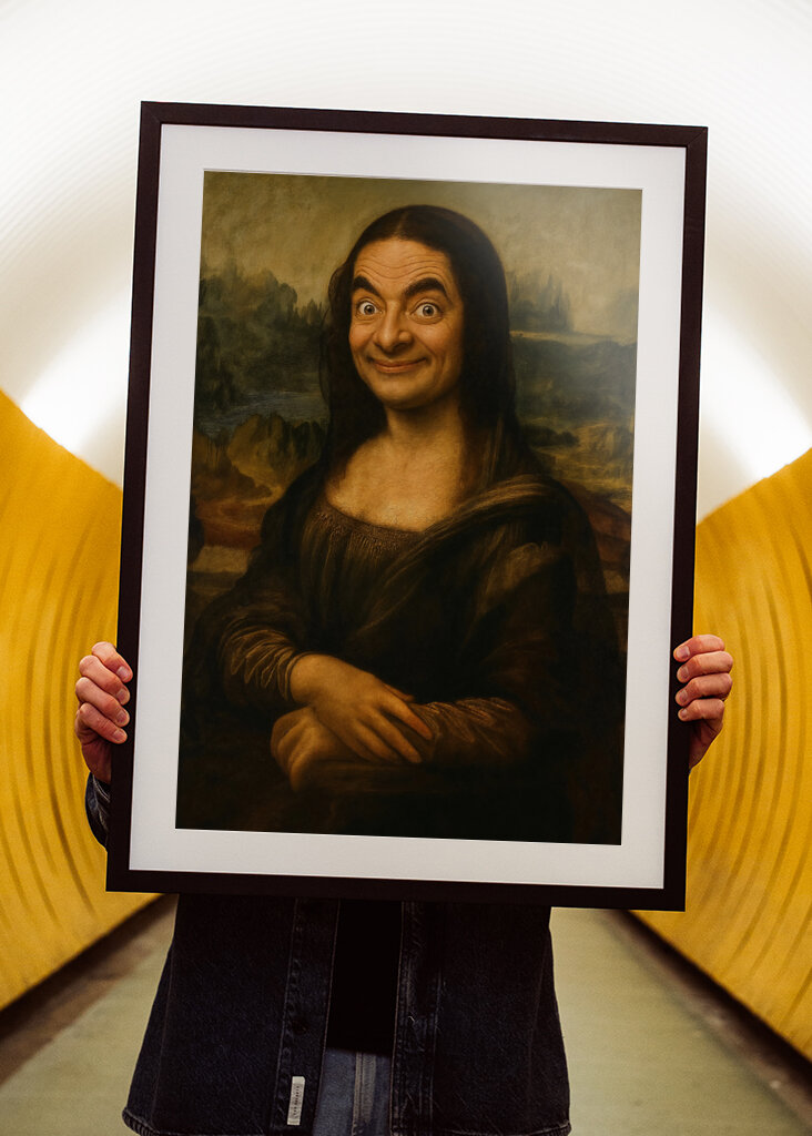 Mr. Bean as Mona Lisa Art