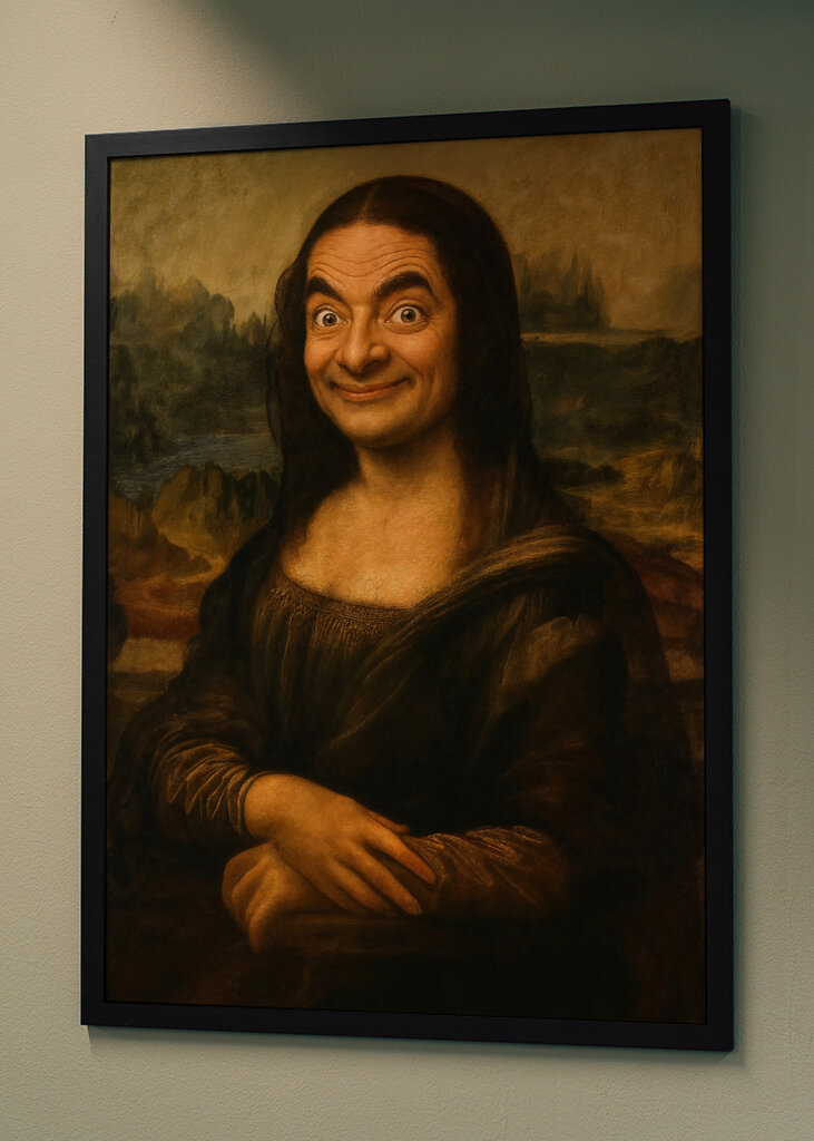 Mr. Bean as Mona Lisa Art