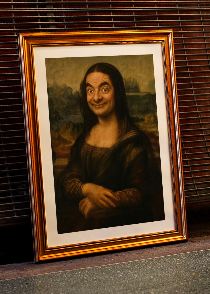 Mr. Bean as Mona Lisa Art