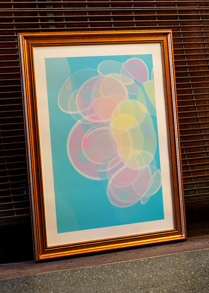 Cercles abstraits au pastel