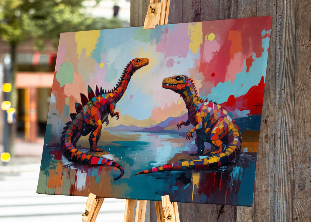 Vibrant Mischievous Dinosaurs