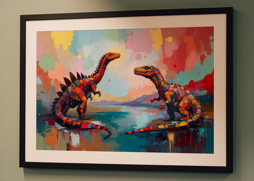Vibrant Mischievous Dinosaurs