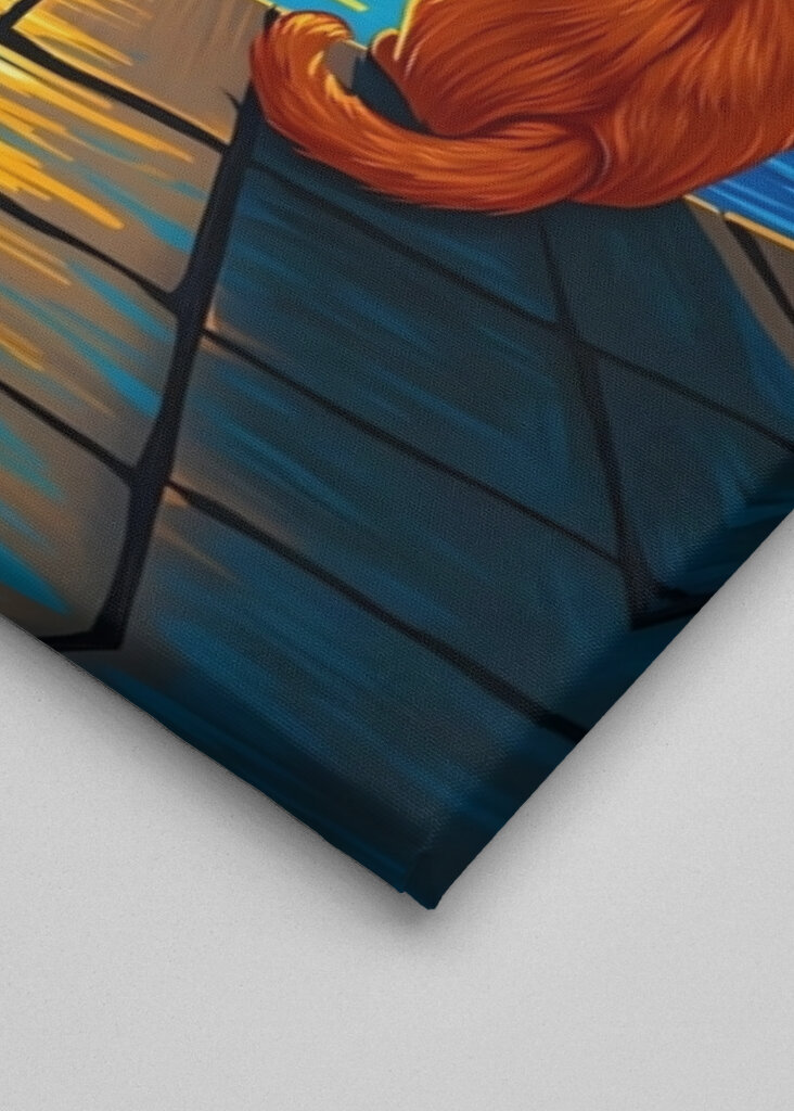 Deux chats regardant le lever de la lune