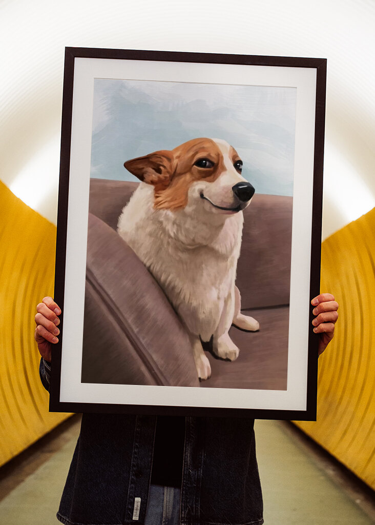 Smug Corgi on the Couch