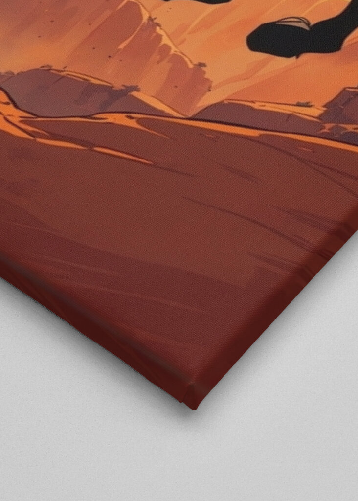 Feuriger Cowboy ritt bei Sonnenuntergang