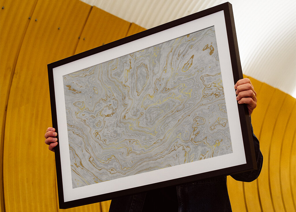 White and Gold Marble