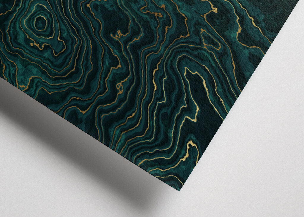 Teal and Gold Marble I