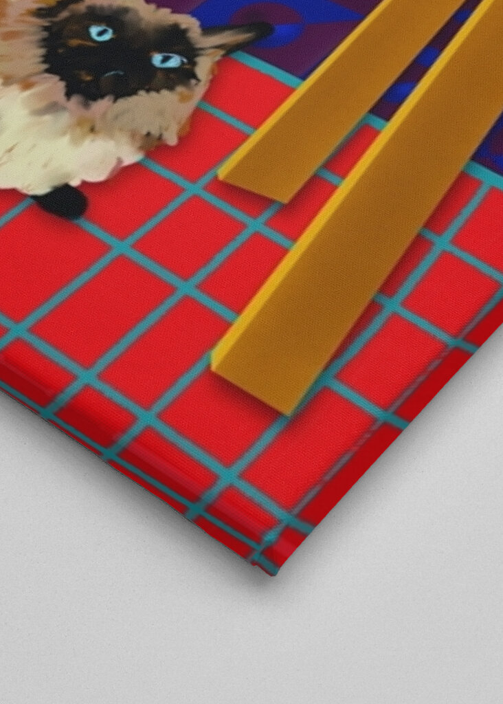 Cat Under the Table - Flowers