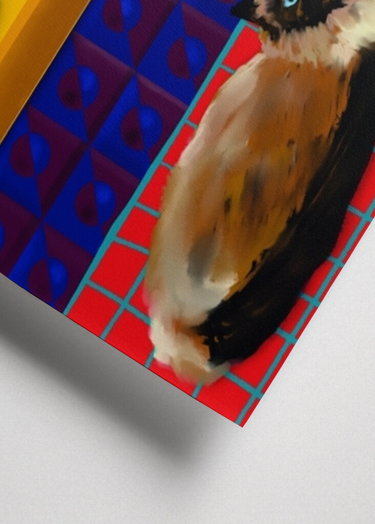 Cat Under the Table - Flowers