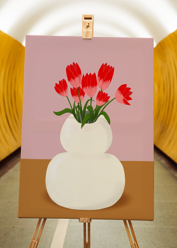 Tulips in white vase