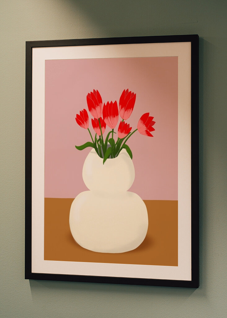 Tulips in white vase